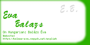 eva balazs business card