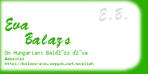 eva balazs business card